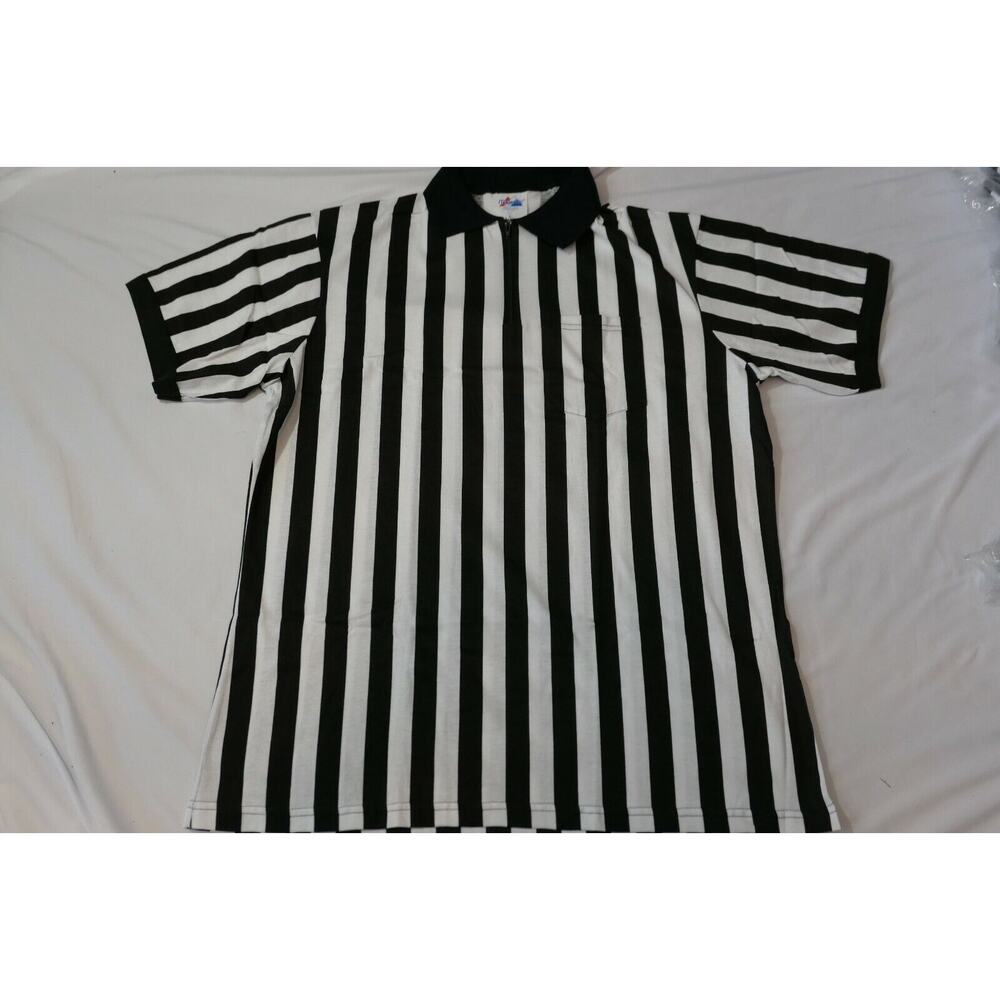 NEW OLD STOCK Vintage 90s Mens MAJESTIC XL Umpire Referee 1/4 Zip Shirt 50/50